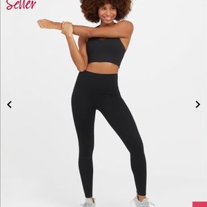 SPANX booty boost black leggings size M full length